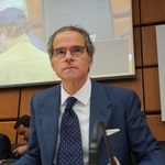 　ＩＡＥＡの特別理事会に臨むグロッシ事務局長＝５日、ウィーン（共同）