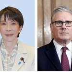 　高市早苗首相、スターマー英首相（ゲッティ＝共同）