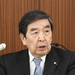 　記者会見する民放連の早河洋会長＝１２日午後、東京都千代田区