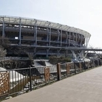 　愛知・名古屋アジア大会のメイン会場「パロマ瑞穂スタジアム」＝３月、名古屋市