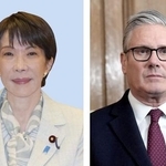 　高市早苗首相とスターマー英首相（ゲッティ＝共同）