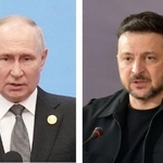 　ロシアのプーチン大統領、ウクライナのゼレンスキー大統領　