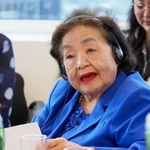　被爆体験を証言するサーロー節子さん＝１７日、ウィーン（共同）