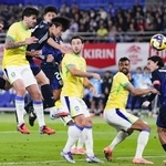 　サッカー国際親善試合の日本-ブラジル戦。日本代表は１４度目の対戦で初勝利を挙げた＝２０２５年１０月、東京・味の素スタジアム
