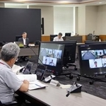　文科省で開かれた火山調査委員会の定例会合＝２３日午後