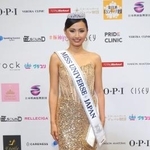 　ミス・ユニバース日本代表に選ばれた伊藤さゆきさん＝２３日午後、東京都渋谷区