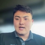 　オンラインでインタビューに応じるスタンフォード大の佐々木麟太郎（共同）