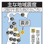 　主な地域震度