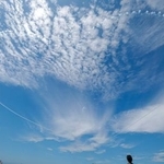 　石川県輪島市上空に「ブルーインパルス」が描いたハート＝２８日午後