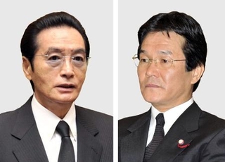 　左から野村悟被告、田上不美夫被告