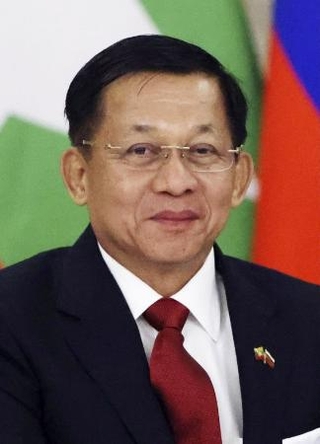 　ミンアウンフライン氏（ゲッティ＝共同）