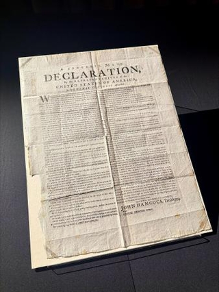 　英国立公文書館で発見された米独立宣言の写し（同館提供・ロイター＝共同）