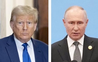 　トランプ米大統領（ゲッティ＝共同）、ロシアのプーチン大統領