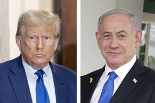 　トランプ米大統領、イスラエルのネタニヤフ首相（いずれもゲッティ＝共同）