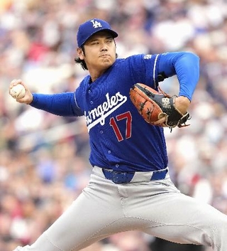　ツインズ戦に先発登板し、６回３失点で８勝目を挙げたドジャース・大谷＝６月２４日、ミネアポリス（共同）