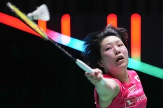 　女子シングルスで決勝進出を決めた山口茜＝東京体育館