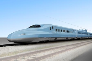 　山陽新幹線を「こだま」として走るＮ７００系の新しい車体デザイン（ＪＲ西日本提供）