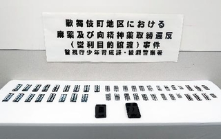 　押収された睡眠薬や向精神薬など＝２４日、警視庁綾瀬署