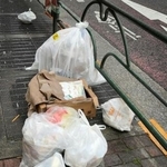 　路上に放置された使い捨て容器などのプラスチックごみ＝２０２３年５月、東京都港区