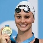 　女子２００メートルバタフライで世界新記録を出したサマー・マッキントッシュ＝５日、カナダ・モントリオール（カナダ通信・ＡＰ＝共同）