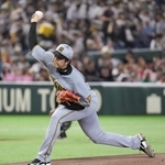 　巨人戦に先発した阪神・才木＝東京ドーム
