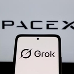 　米スペースＸの生成ＡＩグロックのロゴ（ゲッティ＝共同）