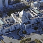 国会議事堂（共同通信社ヘリから）