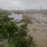 　１２日、大雨で冠水した中国浙江省温州の農地（ロイター＝共同）
