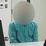 　田渕大輔検事による取り調べ映像の一場面（山岸忍氏の弁護団提供、人物の顔にぼかし加工がされています）