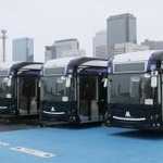 　大阪・関西万博で導入した電気自動車（ＥＶ）バス＝４月、大阪市城東区