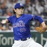 　巨人戦に先発し、７回途中１失点で２勝目を挙げた中日・涌井＝東京ドーム