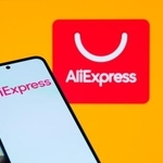 　中国アリババグループの「アリエクスプレス」のロゴ（ゲッティ＝共同）