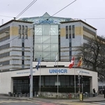 　国連難民高等弁務官事務所（ＵＮＨＣＲ）本部＝２０２４年１月、スイス・ジュネーブ（共同）