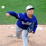 　メッツ戦に先発したドジャース・山本＝ニューヨーク（共同）