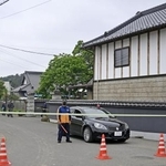 　強盗殺人事件があった栃木県上三川町の住宅付近＝５月