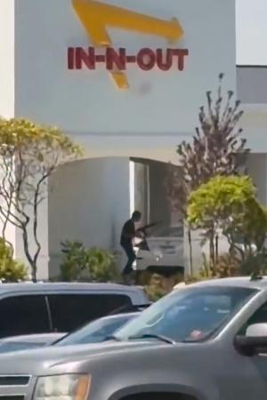 　銃撃が起きたファーストフード店＝１日、米アイダホ州ツインフォールズ（ＡＰ＝共同）