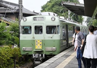 　２０２９年４月に新可児-御嵩間の廃止が正式決定した名鉄広見線＝３日、岐阜県御嵩町の御嵩駅