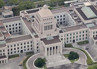 　国会議事堂（共同通信社ヘリから）
