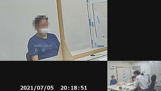 　「テクノシステム」社長の生田尚之被告を取り調べた録音・録画映像の一部（顔に画像加工しています）