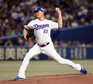 　６回２失点で８勝目を挙げた中日・大野＝バンテリンドーム