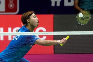 　男子シングルス決勝　アレックス・ラニエと対戦する奈良岡功大＝ニューデリー（ＡＰ＝共同）