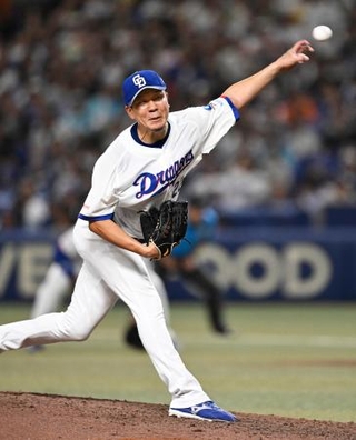 　７回１失点で９勝目を挙げた中日・大野＝バンテリンドーム