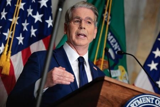 　ベセント米財務長官＝２４日、ワシントン（ゲッティ＝共同）