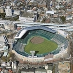 　阪神甲子園球場＝兵庫県西宮市（共同通信社ヘリから）