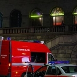 　爆発で３人が死亡、１５人が負傷したモスクワ中心部の飲食店付近＝１日（タス＝共同）