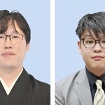 　左から井山裕太碁聖、佐田篤史七段
