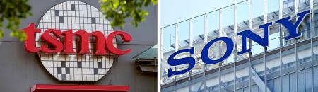 　ＴＳＭＣ（左）とＳＯＮＹのロゴマーク（共同）