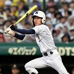　神村学園-佐野日大　３回表佐野日大２死一、三塁、桜岡が左翼に先制の２点三塁打を放つ＝甲子園