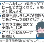 　ゲーム行動症の特徴
