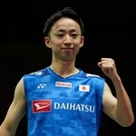 　男子シングルス１回戦で中国選手に勝利した田中湧士＝ニューデリー（ゲッティ＝共同）